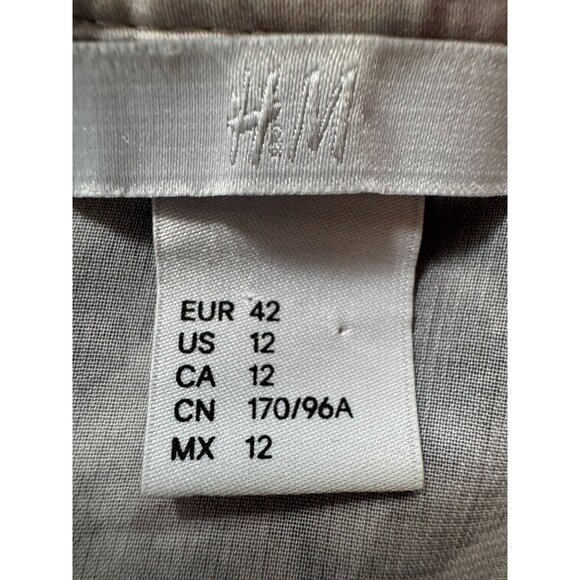 H&M Floral Blouse Wrap Style Draped Front Long Sleeve Polyester Womens L - Picture 10 of 16